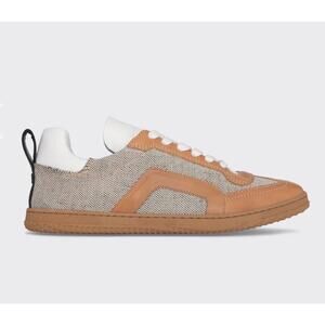 Pierre Hardy Start Calf Canvas Sneakers in Tan Beige White 36